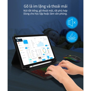 Bàn phím Bluetooth GOOJODOQ có đèn nền LED cho iPad, Android - Giá chỉ 82.799 VND