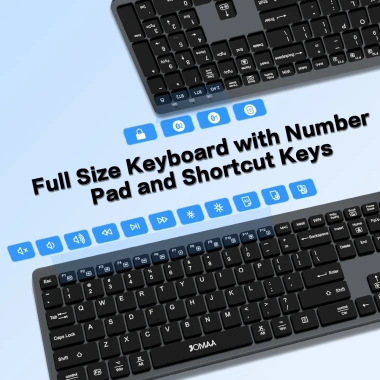 Bàn phím Bluetooth Jomaa RGB không dây, kích thước đầy đủ, sạc lại, đèn nền cho PC & Tablet - 694,100₫ 4