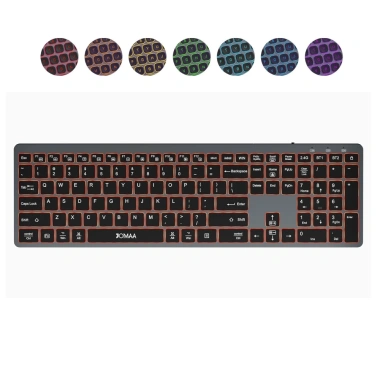 Bàn phím Bluetooth Jomaa RGB không dây, kích thước đầy đủ, sạc lại, đèn nền cho PC & Tablet - 694,100₫ 9
