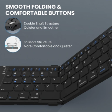 Bàn phím Bluetooth không dây 3 thiết bị - sạc lại cho điện thoại, máy tính bảng, Windows, 737k