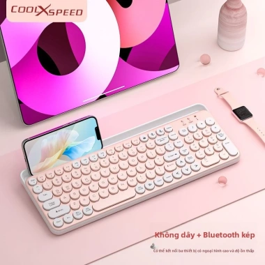 Bàn phím Bluetooth không dây cao cấp, 2 chế độ, phím tròn cho điện thoại và máy tính bảng - Giá ưu đãi 452.229₫