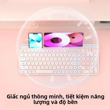 Bàn phím Bluetooth không dây cao cấp, 2 chế độ, phím tròn cho điện thoại và máy tính bảng - Giá ưu đãi 452.229₫