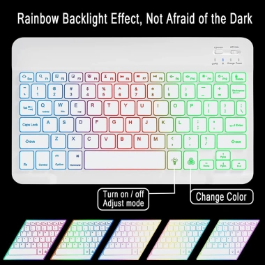 Bàn phím Bluetooth không dây LED nền, tương thích iPad Android - Giá chỉ 78.900 VND 5