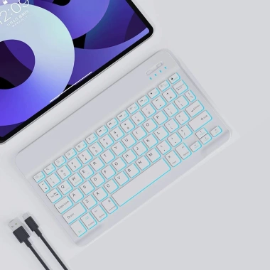 Bàn phím Bluetooth không dây LED RGB - Nhỏ gọn, tương thích điện thoại, iPad, laptop, PC, giảm còn 145k 8