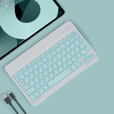 Bàn phím Bluetooth không dây LED RGB - Nhỏ gọn, tương thích điện thoại, iPad, laptop, PC, giảm còn 145k 9