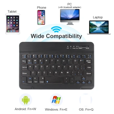 Bàn phím Bluetooth không dây mini cho Android iOS Windows 7-10 inch - Giá chỉ 184.800 VND