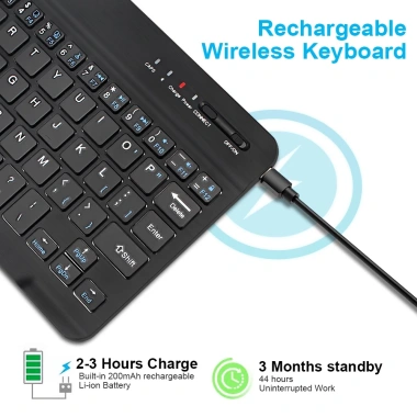 Bàn phím Bluetooth không dây mini cho Android iOS Windows 7‑10 inch, giá ưu đãi 184.800đ