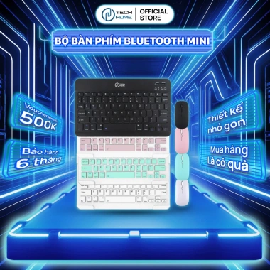 Bàn phím Bluetooth không dây Mini TechHome DT1.135 siêu mỏng, giá ưu đãi 151k