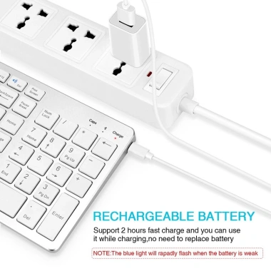 Bàn Phím Bluetooth Không Dây Sạc Lại, Đầy Đủ Cho Laptop, PC và Máy Tính Bảng - Giá 517k