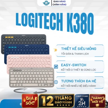 Bàn phím Bluetooth Logitech K380 Silent - Mỏng nhẹ, tương thích iPad, Laptop, MacBook - Giá 584.250 VND