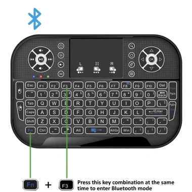 Bàn phím Bluetooth Mini A8 2.4G - Chế độ kép, cầm tay, đèn nền, touchpad, điều khiển từ xa cho Windows & Android TV - Giá ưu đãi 146.300₫