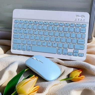 Bàn phím Bluetooth Mini không dây Bluetooth 5.0 + chuột, bộ cho điện thoại và máy tính - Giá ưu đãi 132.000₫