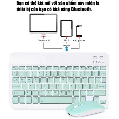 Bàn phím Bluetooth mini không dây cho Android + chuột combo, giá chỉ 75.000 VND
