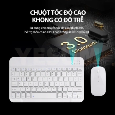 Bàn phím Bluetooth mini không dây + Chuột không dây + Lót chuột đa màu cho laptop, điện thoại, iPad - Giá 50.000 5