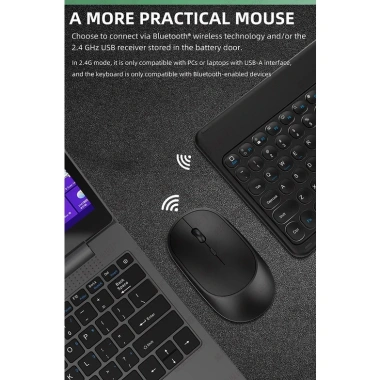 Bàn phím Bluetooth mini không dây, không gây tiếng ồn, tương thích điện thoại và máy tính bảng - Giá chỉ 173.800₫ 4