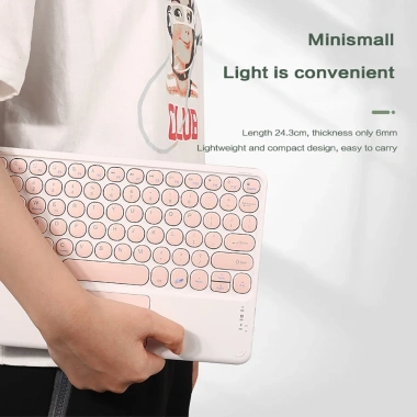 Bàn phím Bluetooth mini không dây, không gây tiếng ồn, tương thích điện thoại và máy tính bảng - Giá chỉ 173.800₫ 8