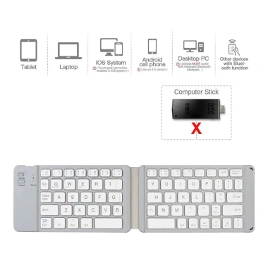 Bàn phím Bluetooth mini không dây, sạc lại cho iPhone, iPad, máy tính bảng 344.300₫