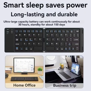 Bàn phím Bluetooth rời gấp gọn, tương thích Windows Mac iOS Android, kết nối đa thiết bị, giá 245.000₫