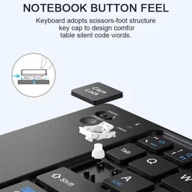 Bàn phím Bluetooth rời gấp gọn, tương thích Windows Mac iOS Android, kết nối đa thiết bị, giá 245.000₫