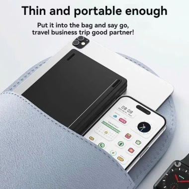 Bàn phím Bluetooth rời gấp gọn, tương thích Windows Mac iOS Android, kết nối đa thiết bị, giá 245.000₫