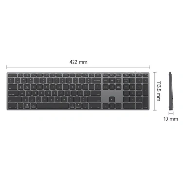 Bàn phím Bluetooth USB 2.4G vỏ nhôm - Fullsize không tiếng ồn, giảm giá 700.000₫