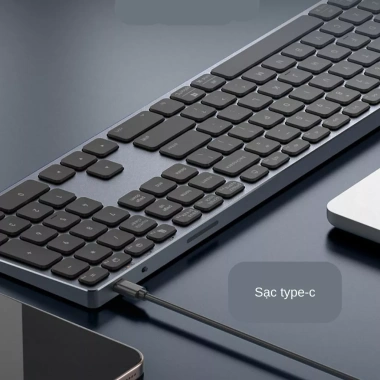 Bàn phím Bluetooth USB 2.4G vỏ nhôm - Fullsize không tiếng ồn, giảm giá 700.000₫