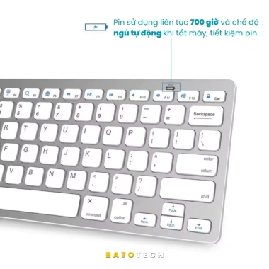 Bàn phím Bluetooth X5B BatoTech không dây thiết kế Macbook, sang trọng, mỏng nhẹ, hiệu năng mạnh, giá 185.000₫ 7