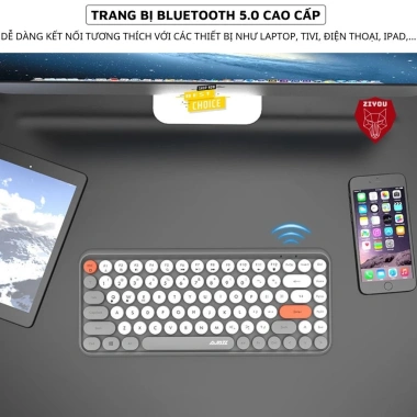 Bàn Phím Bluetooth ZIYOU 308i 2.025 – Thiết Kế Mỏng Đẹp, Tương Thích PC, Tablet Táo – 479k