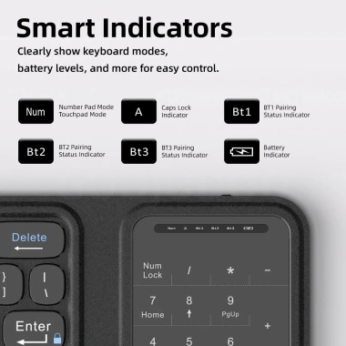 Bàn phím cảm ứng gập Goojodoq – Bluetooth kết nối 3 thiết bị, giá chỉ 989.972₫