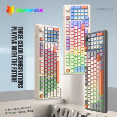 Bàn Phím Chống Ồn XUNFOX Có Dây Đèn RGB và Nút Âm Lượng - Giảm Giá Đặc Biệt 249k 2