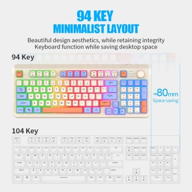 Bàn Phím Chống Ồn XUNFOX Có Dây Đèn RGB và Nút Âm Lượng - Giảm Giá Đặc Biệt 249k 8