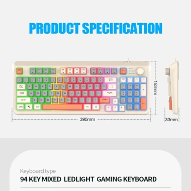 Bàn Phím Chống Ồn XUNFOX Có Dây Đèn RGB và Nút Âm Lượng - Giảm Giá Đặc Biệt 249k 9