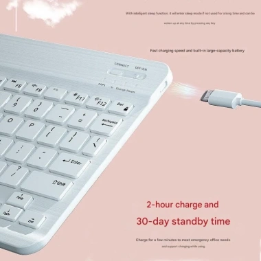 Bàn phím chuột Bluetooth BL10 mỏng, pin sạc, chống ồn cho điện thoại PC - 115k