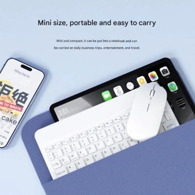 Bàn phím chuột Bluetooth BL10 mỏng, pin sạc, chống ồn cho điện thoại PC - 115k