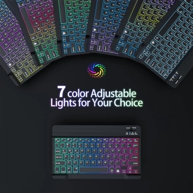 Bàn Phím Chuột Bluetooth BL30 LED RGB Siêu Mỏng, Pin Sạc, Gõ Êm, Dùng PC Laptop Điện Thoại - Giá 140.000 VND
