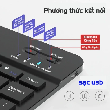 Bàn phím & chuột Bluetooth đa năng, kết nối điện thoại, PC, tablet - Giá sỉ 119.000đ 5