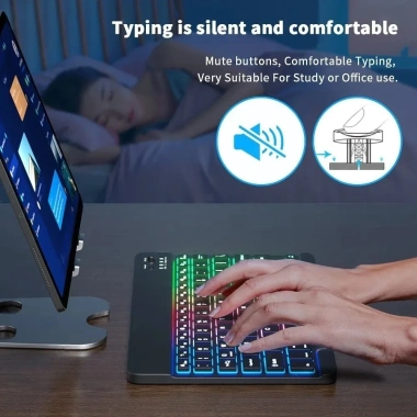 Bàn phím + Chuột Bluetooth không dây cho iPad, Tablet, Laptop - Giá 89.044₫ 3