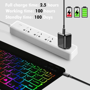 Bàn phím + Chuột Bluetooth không dây cho iPad, Tablet, Laptop - Giá 89.044₫ 9