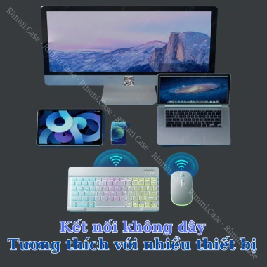 Bàn phím & chuột Bluetooth không dây đèn LED, phù hợp iPad Android - 95.000₫ 5