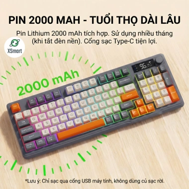 Bàn phím chuột Bluetooth T96 Full LED Keycap PBT 2 mode đa thiết bị – 549.000₫
