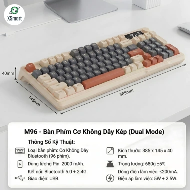 Bàn phím chuột Bluetooth T96 Full LED Keycap PBT 2 mode đa thiết bị – 549.000₫ 9 Bàn phím chuột Bluetooth T96 Full LED Keycap PBT 2 mode đa thiết bị – 549.000₫ 9
