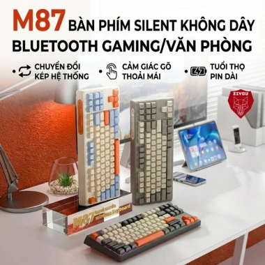 Bàn phím Chuột Bluetooth Ziyou M87 LED đa năng, chơi game, làm việc, chỉ 489.000₫