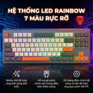 Bàn phím Chuột Bluetooth Ziyou M87 LED đa năng, chơi game, làm việc, chỉ 489.000₫
