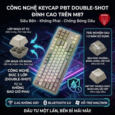 Bàn phím Chuột Bluetooth Ziyou M87 LED đa năng, chơi game, làm việc, chỉ 489.000₫ 9 Bàn phím Chuột Bluetooth Ziyou M87 LED đa năng, chơi game, làm việc, chỉ 489.000₫ 9