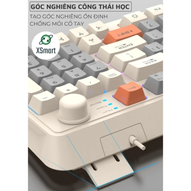 Bàn phím & chuột gaming K820 XUNFOX LED 7 màu, nút chỉnh âm, gõ êm - giá 319.000₫ 6