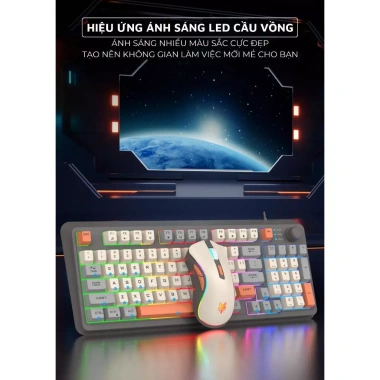 Bàn phím & chuột gaming K820 XUNFOX LED 7 màu, nút chỉnh âm, gõ êm - giá 319.000₫ 8