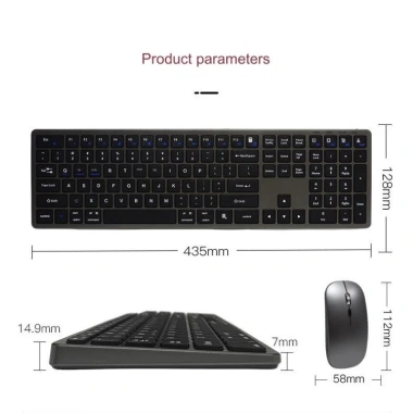 Bàn phím chuột không dây Fullsize H869 pin sạc TypeC, Bluetooth 5.2, 3.0, USB, 2.4G - Giá chỉ 550.000₫