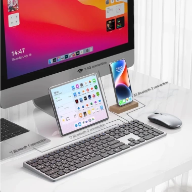 Bàn Phím Chuột Không Dây Fullsize H869 Pin Sạc Type‑C, Bluetooth 5.2/3.0, USB 2.4G, Kết Nối 4 Thiết Bị, Chống Ồn – 460k Bàn Phím Chuột Không Dây Fullsize H869 Pin Sạc Type‑C, Bluetooth 5.2/3.0, USB 2.4G, Kết Nối 4 Thiết Bị, Chống Ồn – 460k