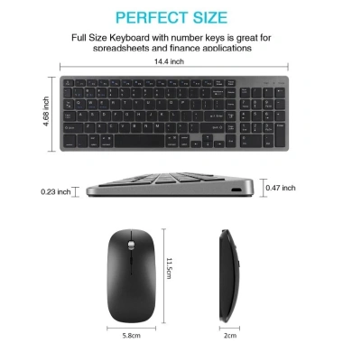 Bàn phím chuột không dây K835 pin sạc, Bluetooth 5.0/3.0 + 2.4G USB, chỉ 480.000₫ 6