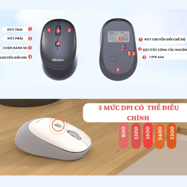 Bàn phím chuột không dây Meetion Mini5.000 Bluetooth 2.4GHz – Phím chống ồn, nhẹ 5 Bàn phím chuột không dây Meetion Mini5.000 Bluetooth 2.4GHz – Phím chống ồn, nhẹ 5